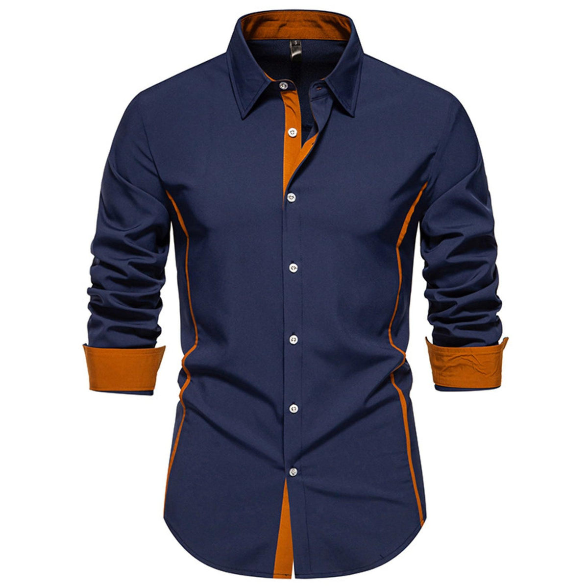 Men's Contrast Trim Button-Down Shirt - Black