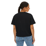 Boxy Tee — Pink Bow Girl Graphic Crop Tee