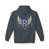 Royal R Crest Hoodie — Winged Letter R Crown Graphic Hoodie