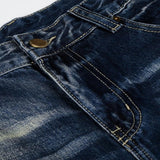 Men's Full Size Distressed Wide-Leg Bootcut Jeans Plus Size - Blue