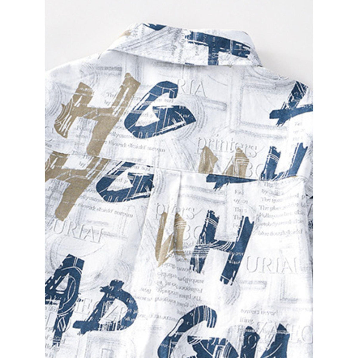 Men's Printed Short Sleeve Shirt - Turquoise