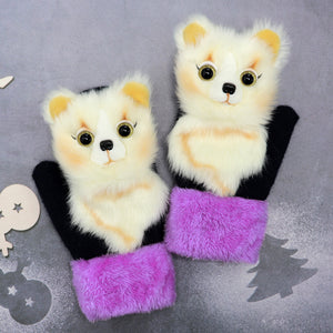 Cute plus velvet padded winter gloves with soft insulated lining.