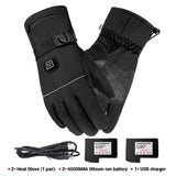 Rechargeable heated motorcycle touchscreen gloves for winter riding.