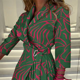 Fashion Personality Bandage Dress for Women in orange long sleeve stylish dress