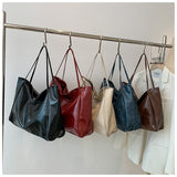 Vintage Women's Tote Bag Athletic Casual Fashion Large Capacity Leather