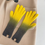Fashion gradient winter gloves with a warm and stylish design.