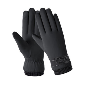 Women's soft touch winter gloves with a smooth insulated finish for cold weather.