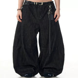 Men's Wide Leg Wash Jeans - Black