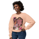 Crewneck Sweatshirt — 'Different Mindset, Different Life' Floral Afrocentric Design