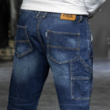 Men's Relaxed Fit Cargo Jeans - Dark Blue