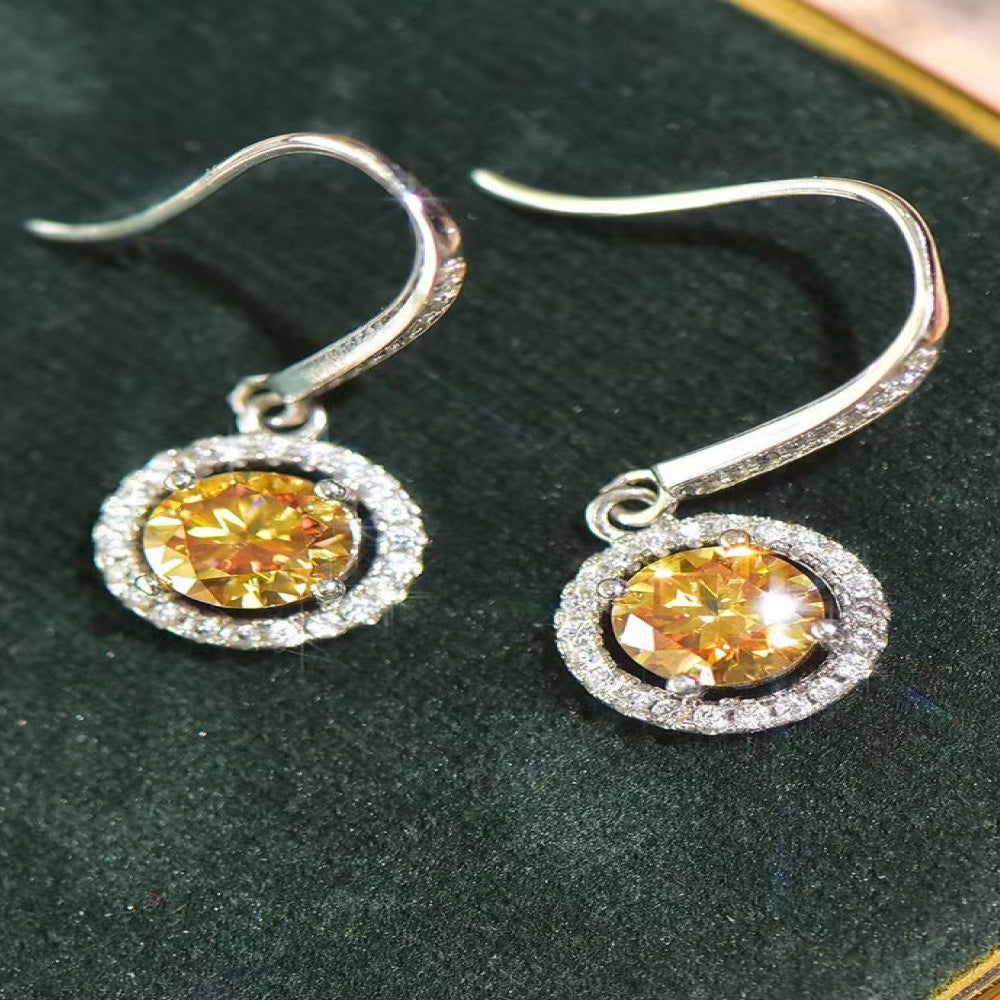 Luxury 2 Carat Moissanite Drop Earrings – Platinum-Plated ✨