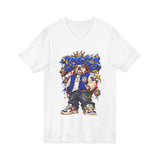 Blue Boss Streetwear Graphic V-Neck T-Shirt