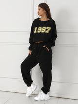 Women’s 1997 Cropped Sweatshirt & Jogger Set - Red