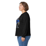 Skateboard Bunny Long Sleeve Tee — Blue Rabbit Skate Graphic