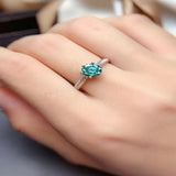 Luxury 2 carat moissanite ring crafted in 925 sterling silver with a brilliant sparkling gemstone.