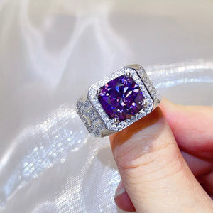 5 carat moissanite ring crafted in 925 sterling silver with a brilliant sparkling gemstone.
