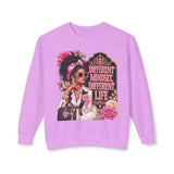 Crewneck Sweatshirt — 'Different Mindset, Different Life' Floral Afrocentric Design
