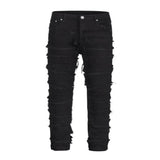Men's Distressed Slim Fit Jeans - Black