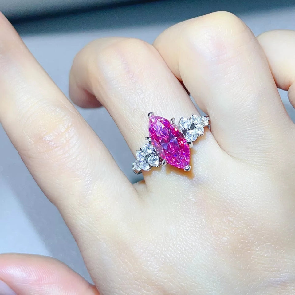 5 carat moissanite ring crafted in 925 sterling silver with a brilliant sparkling gemstone.