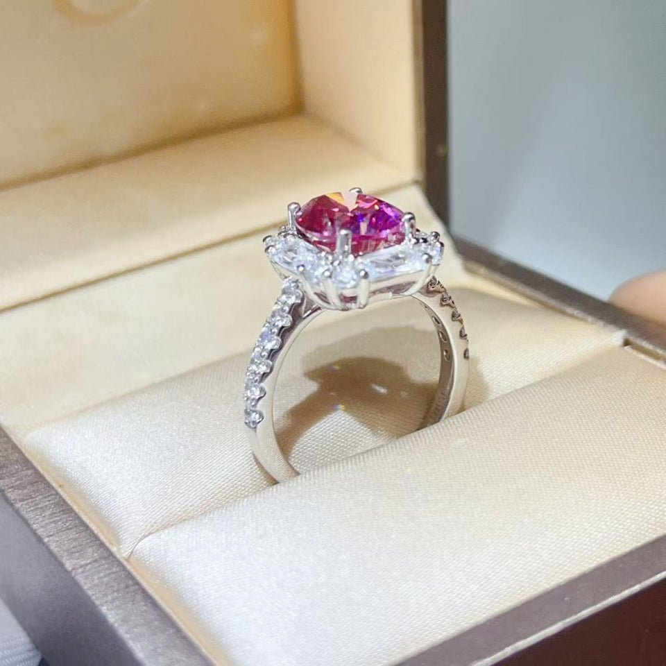 3 carat moissanite ring crafted in 925 sterling silver with a brilliant sparkling gemstone.