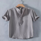 Men's Plus Size Button Detail Short Sleeve Shirt - White