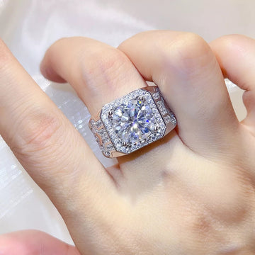 5 Carat 925 Sterling Silver Moissanite Ring - Silver