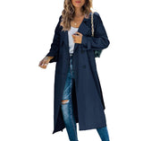 Women's Fashion Casual Solid Color Windbreaker Jacket - Grey