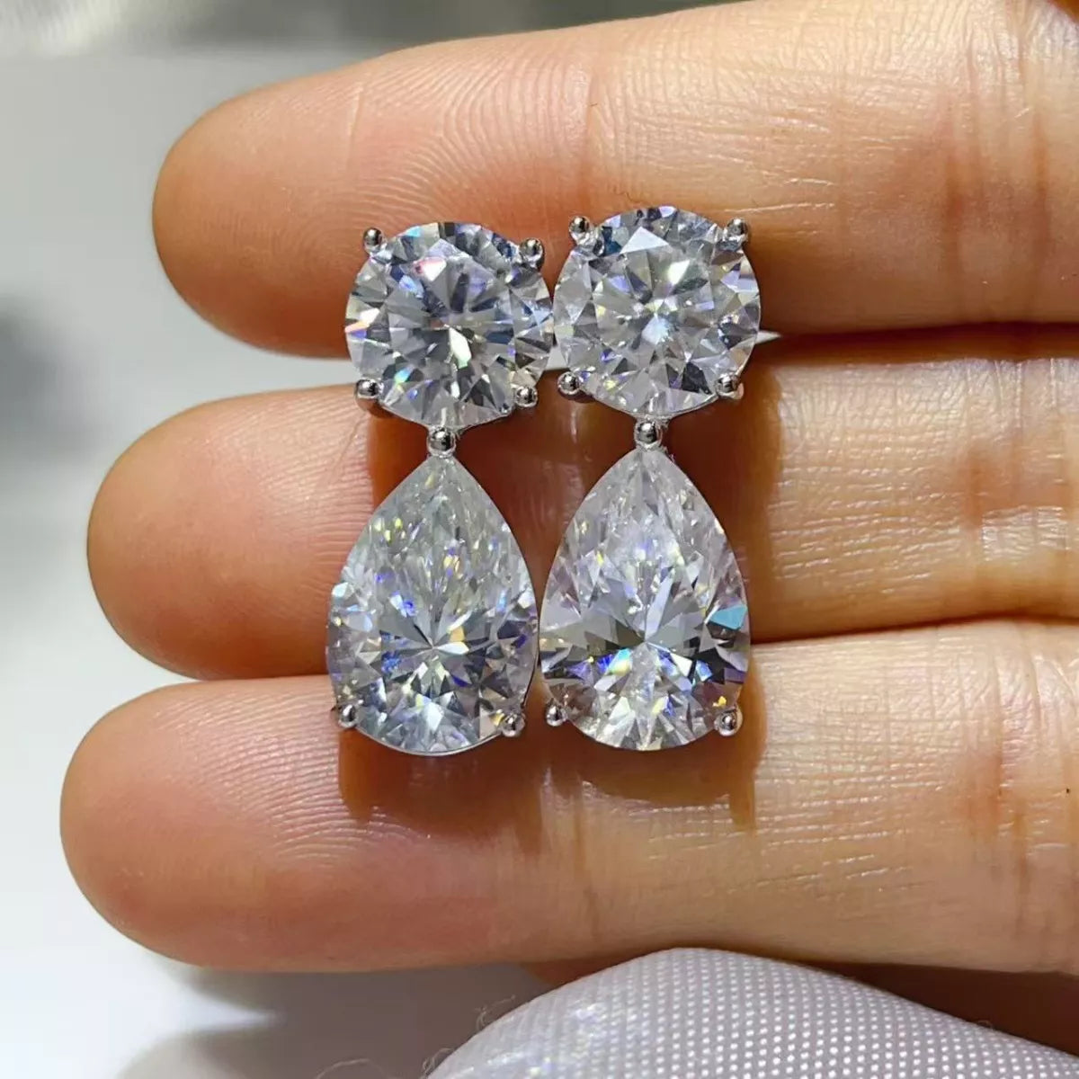 Luxury 16 Carat Moissanite Earrings – 925 Sterling Silver ✨