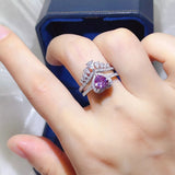 2 carat moissanite ring set crafted in 925 sterling silver with brilliant sparkling gemstones.