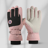 Winter ski windproof touchscreen gloves with warm fleece lining for skiing and cold-weather outdoor activities.