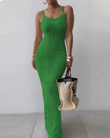 Fashion Women's Wear Tight Dress Sleeveless - Pink