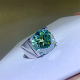 10 carat moissanite signet ring crafted in 925 sterling silver with a brilliant sparkling gemstone.