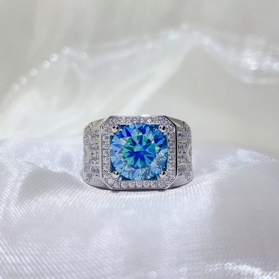 3 carat moissanite ring crafted in 925 sterling silver with a brilliant sparkling gemstone in a classic elegant setting.