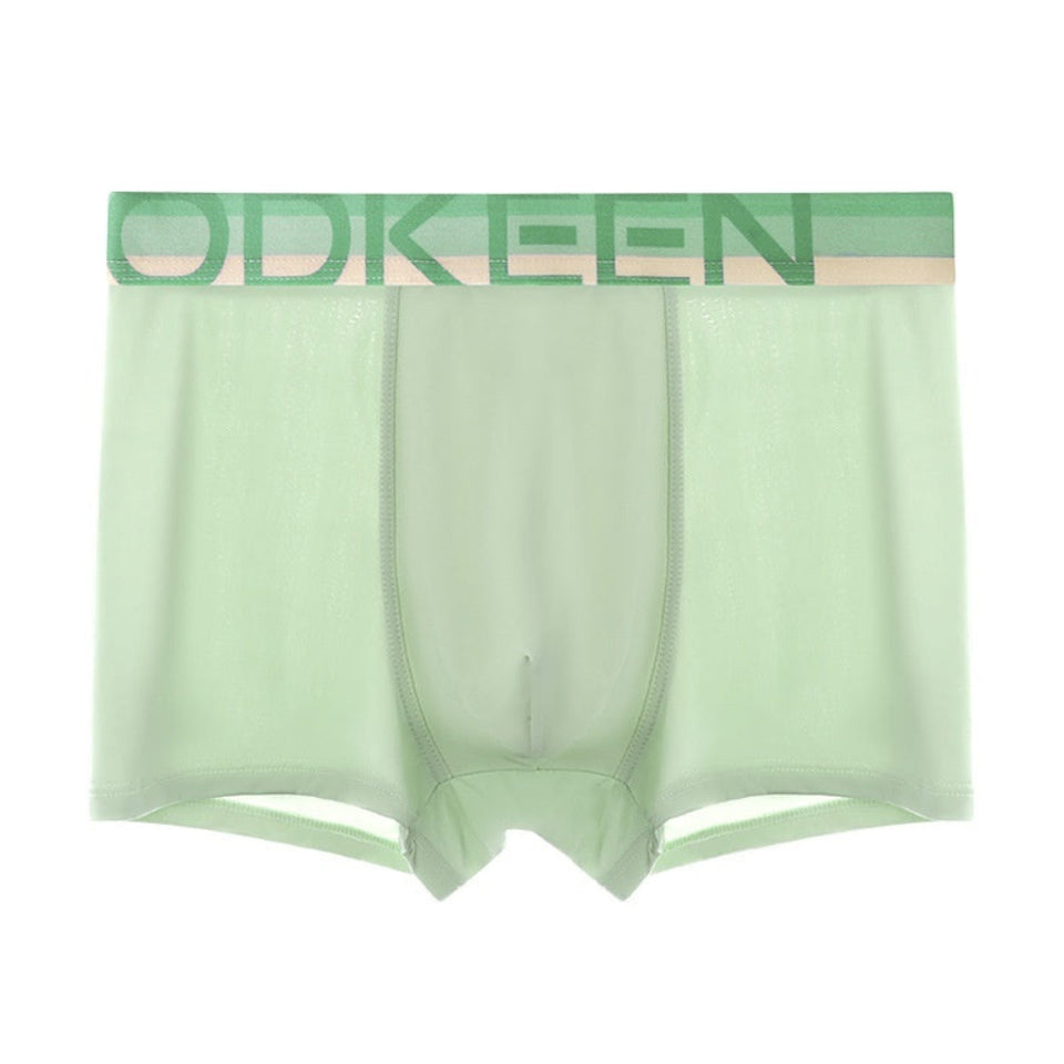 Men's breathable ice silk boxer briefs with lightweight, comfortable fit.