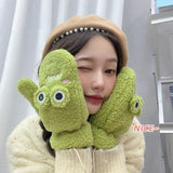Women's velvet winter fashion gloves with a soft warm lining.