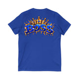 Blue Boss Streetwear Graphic V-Neck T-Shirt