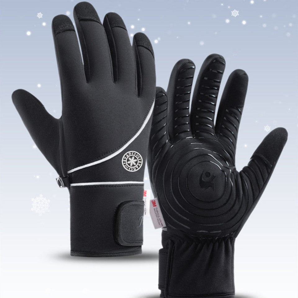 Men's waterproof insulated winter ski gloves for snow sports and outdoor activities.