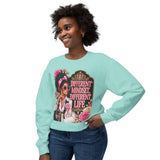 Crewneck Sweatshirt — 'Different Mindset, Different Life' Floral Afrocentric Design