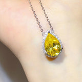5 carat moissanite pendant necklace crafted in 925 sterling silvers with a brilliant sparkling gemstone.