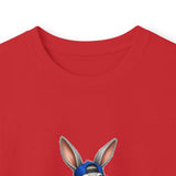 Skateboard Bunny Long Sleeve Tee — Blue Rabbit Skate Graphic