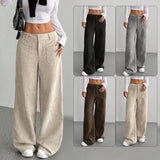 Corduroy Pants Women's Loose Fashion Casual Pants - Black