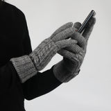 Knitted winter outdoor cycling gloves for cold-weather riding and outdoor activities.