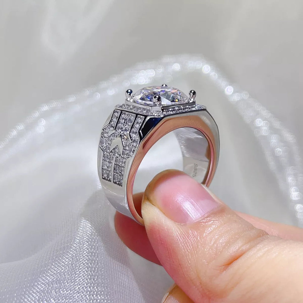 5 Carat 925 Sterling Silver Moissanite Ring - Silver