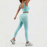 Women’s Ribbed Seamless 2-Piece Workout Set - Black