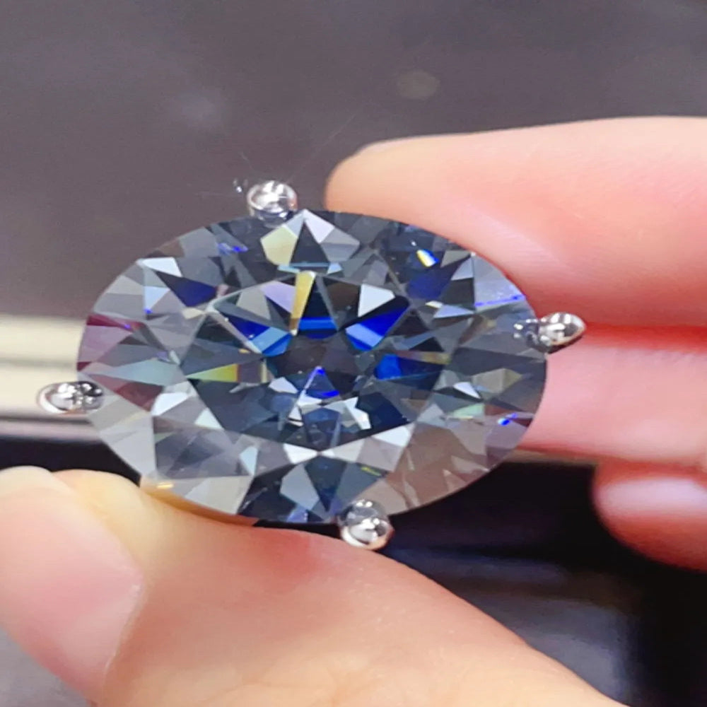 Luxury 20 Carat Moissanite Ring – 925 Sterling Silver ✨ - Royal Blue
