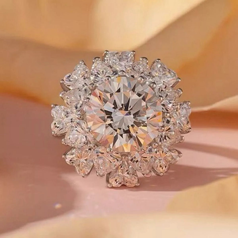 5 carat moissanite ring crafted in 925 sterling silver with a brilliant sparkling gemstone.