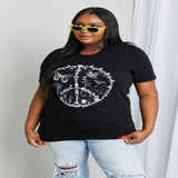 mineB Full Size Butterfly Graphic Tee Shirt - Black