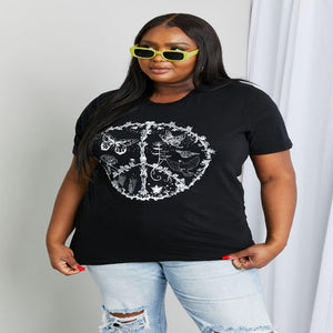 Women's full-size butterfly graphic T-shirt with a comfortable casual fit.