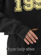 Women’s 1997 Cropped Sweatshirt & Jogger Set - Black