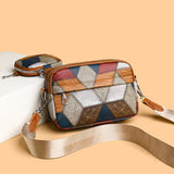 Retro Fashion Stitching Contrast Color Small Square Bag - Yellow Color Matching